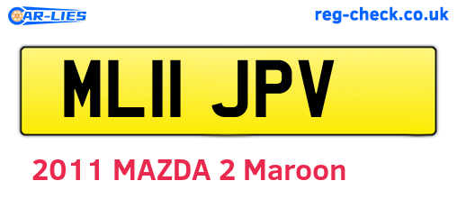 ML11JPV are the vehicle registration plates.