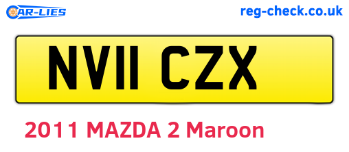 NV11CZX are the vehicle registration plates.