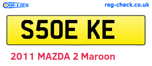 S50EKE are the vehicle registration plates.