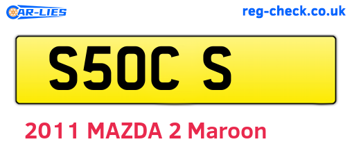 S5OCS are the vehicle registration plates.
