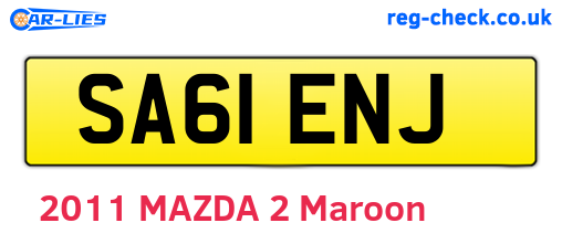 SA61ENJ are the vehicle registration plates.