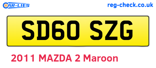 SD60SZG are the vehicle registration plates.