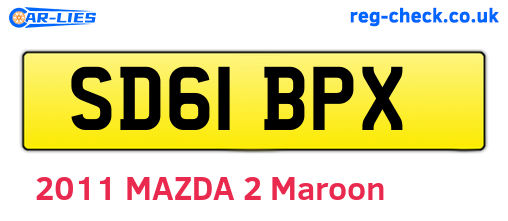 SD61BPX are the vehicle registration plates.