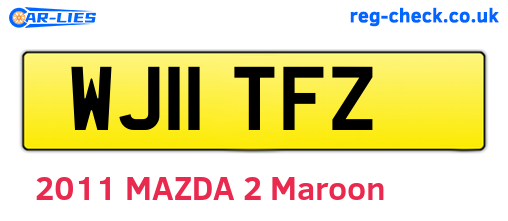 WJ11TFZ are the vehicle registration plates.