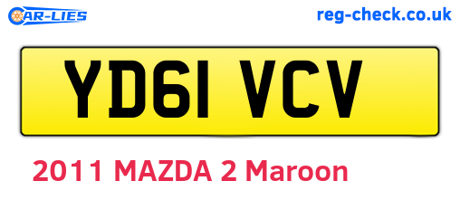 YD61VCV are the vehicle registration plates.