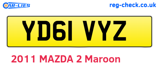 YD61VYZ are the vehicle registration plates.
