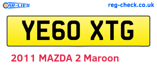 YE60XTG are the vehicle registration plates.