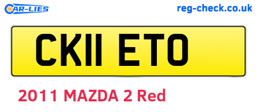 CK11ETO are the vehicle registration plates.