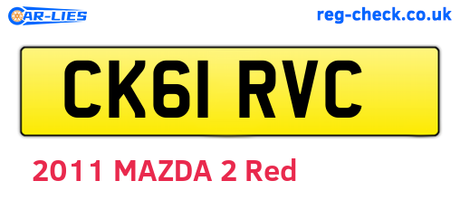 CK61RVC are the vehicle registration plates.