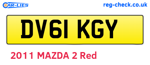DV61KGY are the vehicle registration plates.
