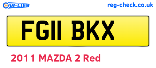 FG11BKX are the vehicle registration plates.