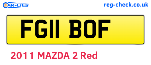 FG11BOF are the vehicle registration plates.