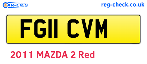 FG11CVM are the vehicle registration plates.
