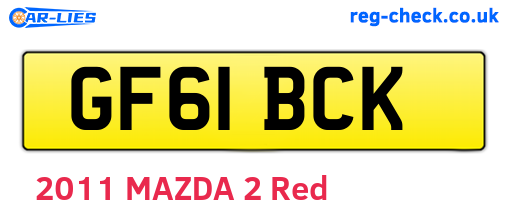 GF61BCK are the vehicle registration plates.