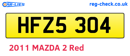 HFZ5304 are the vehicle registration plates.