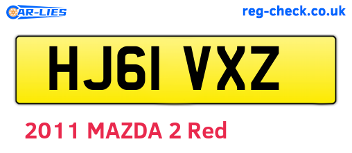HJ61VXZ are the vehicle registration plates.
