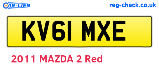 KV61MXE are the vehicle registration plates.