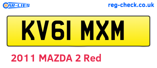 KV61MXM are the vehicle registration plates.