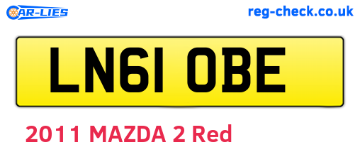 LN61OBE are the vehicle registration plates.