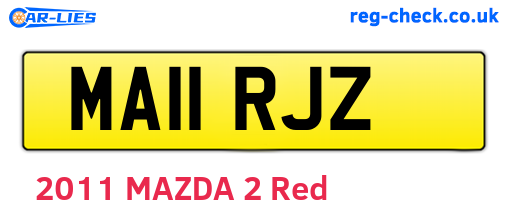 MA11RJZ are the vehicle registration plates.