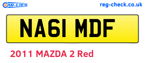 NA61MDF are the vehicle registration plates.