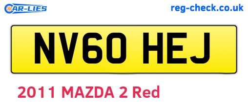 NV60HEJ are the vehicle registration plates.
