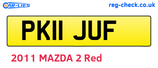 PK11JUF are the vehicle registration plates.
