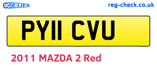 PY11CVU are the vehicle registration plates.