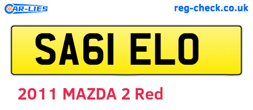 SA61ELO are the vehicle registration plates.