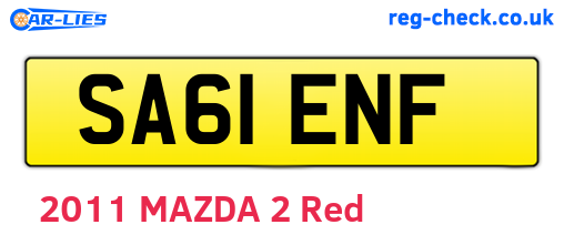 SA61ENF are the vehicle registration plates.