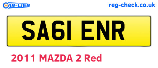 SA61ENR are the vehicle registration plates.
