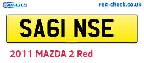 SA61NSE are the vehicle registration plates.