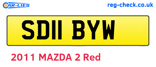 SD11BYW are the vehicle registration plates.