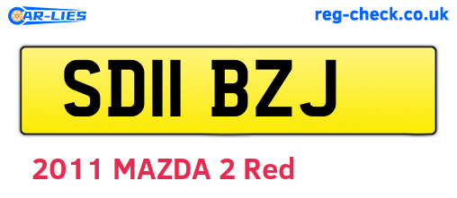 SD11BZJ are the vehicle registration plates.