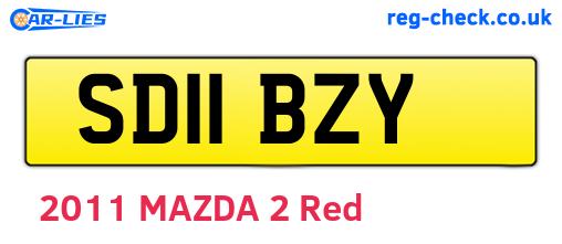 SD11BZY are the vehicle registration plates.
