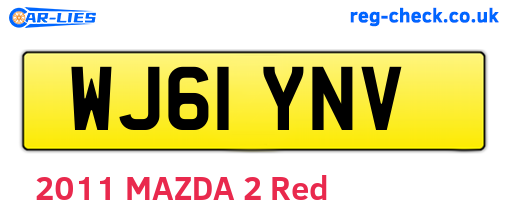 WJ61YNV are the vehicle registration plates.