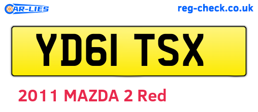 YD61TSX are the vehicle registration plates.