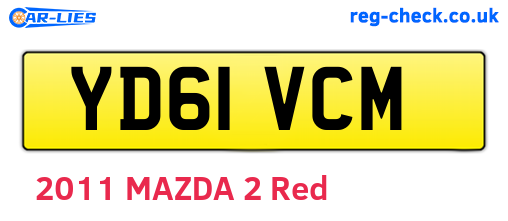 YD61VCM are the vehicle registration plates.