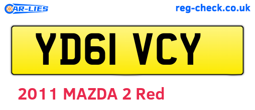 YD61VCY are the vehicle registration plates.