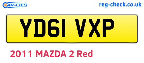 YD61VXP are the vehicle registration plates.