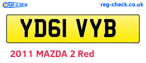 YD61VYB are the vehicle registration plates.