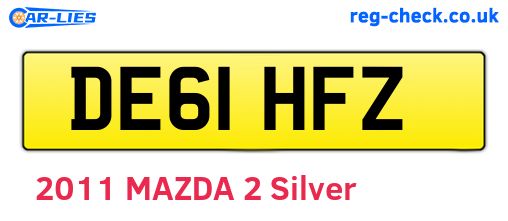 DE61HFZ are the vehicle registration plates.