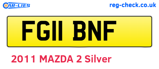 FG11BNF are the vehicle registration plates.