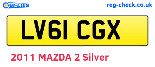 LV61CGX are the vehicle registration plates.