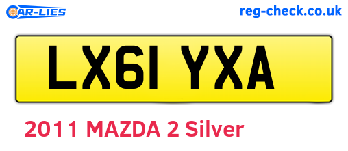 LX61YXA are the vehicle registration plates.