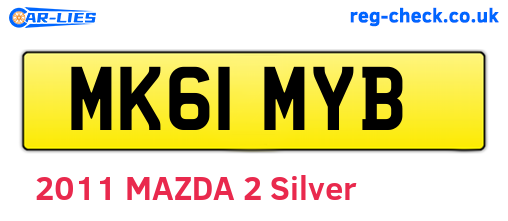 MK61MYB are the vehicle registration plates.