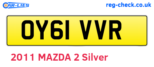OY61VVR are the vehicle registration plates.