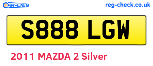 S888LGW are the vehicle registration plates.