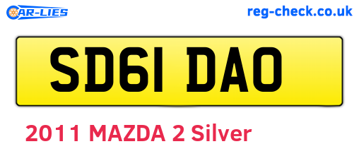 SD61DAO are the vehicle registration plates.