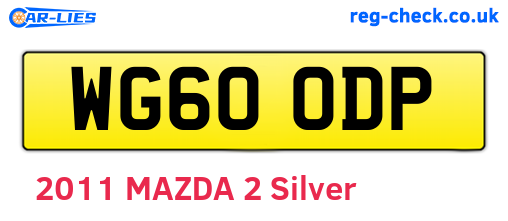 WG60ODP are the vehicle registration plates.